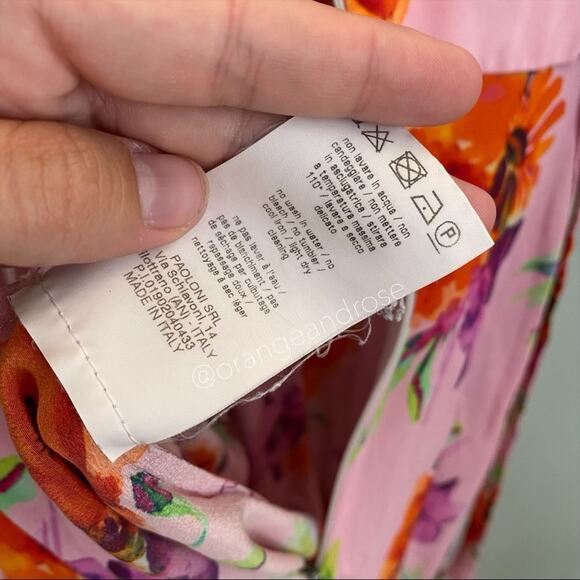 MSGM Milano Pink Floral Long Sleeve Maxi Dress S/M - Picture 10 of 13